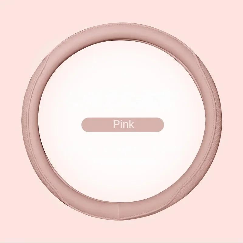 Перфорированная лоскутная оплетка на руль из кожи наппа, нескользящая, дышащая, автомобильный аксессуар для интерьера, универсальная, 15 дюймов (Прибл. 38 см)