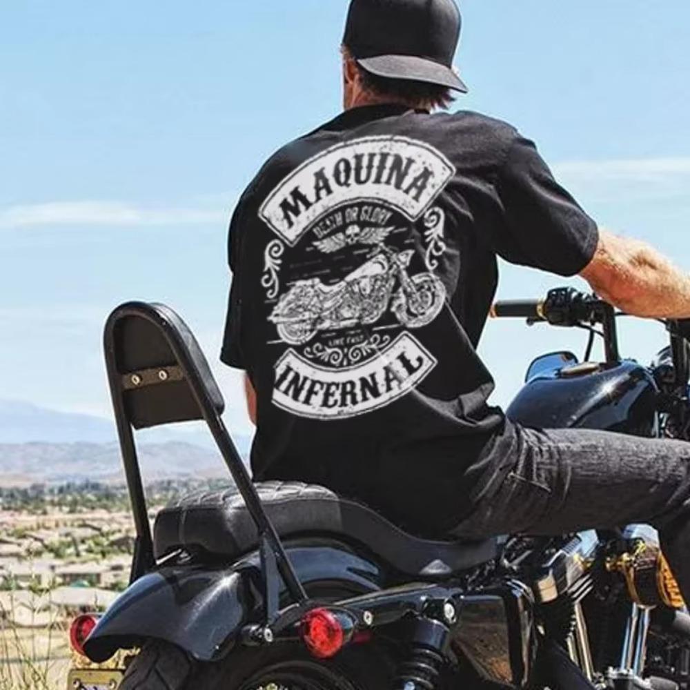 Top Motorcycle Streetwear Print T Shirt For Men Goth Grunge Man Tee Shirts Anime Clothing Quick-drying Chic Korean Style Loose