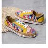 Color Matching Casual Shoes Women's Spring New Printed Platform Sports Style Low-top Single Shoes