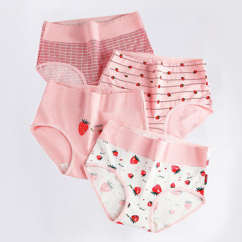 Набор женских бесшовных трусов с высокой талией, 4 штуки