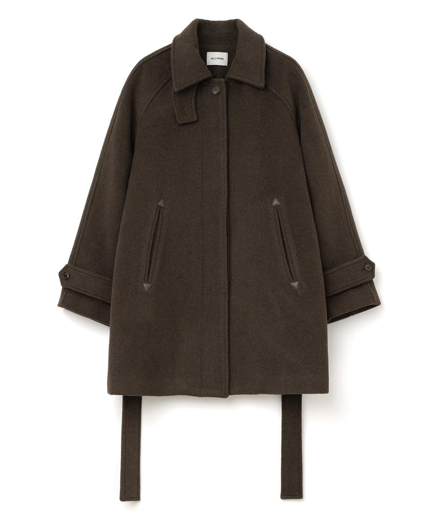 MILLO WOMEN Wool Raglan Half Coat [Dark Brown]