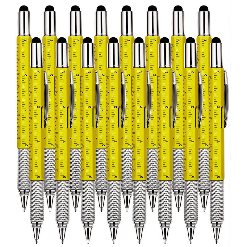 16 шт. 6 в 1 шариковая ручка-стилус с уровнем линейка отвертка инструмент офис школьные принадлежности ручной инструмент