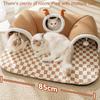 Cat Tunnel Bed Indoor Warm Antler Cat Peekaboo Cave Nest Kitty Tube with Plush Ball Toy Removable Small Animal House for Kitty Bunny