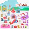 Animal Puppy Pretend Play Toy Dog Doll Set Scene Playing Toys New Dog Pet Basket Toys