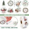 500pcs Assorted Christmas Stickers Roll, Mixed Color Paper Adhesive Labels with 'Merry Christmas' & 'Happy Holidays' Tags for Gift Wrapping & Sealing
