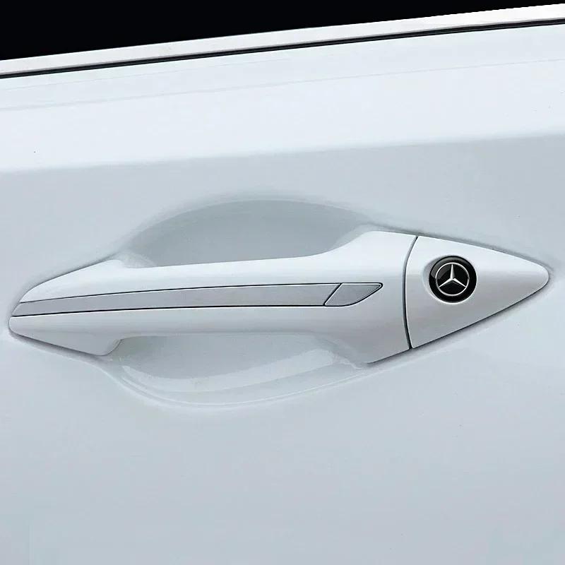 Car Door Lock Keyhole Protection Stickers Emblem For Mercedes Benz W166 W212 W213 W246 W176 W205 C180 W167 A B C E Class GLE GLK ETP7