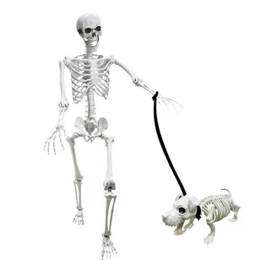 Хэллоуин Скелет всего тела Posable Суставы Реалистичные украшения человеческого скелета для вечеринки Дом с привидениями