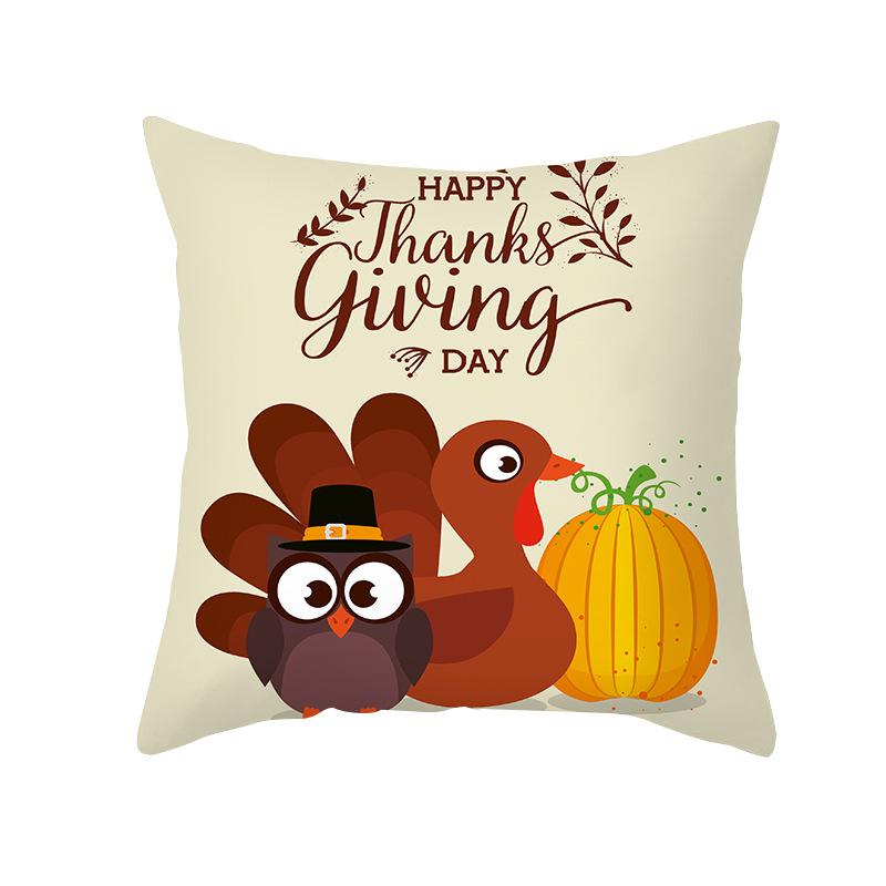 New Pumpkin Thanksgiving Pillow Cover Ins Nordic Peach Skin Printed Cushion Cushion Cover Home Products