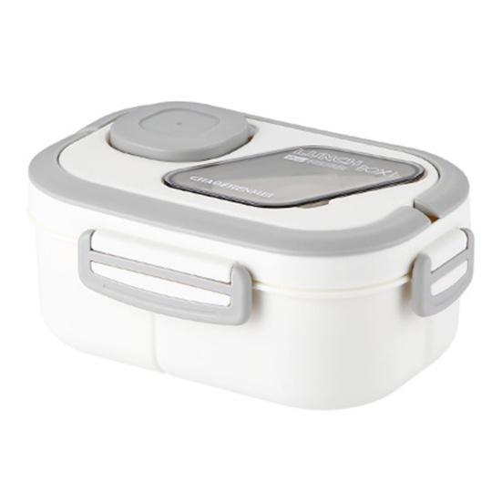 Ланч-бокс Двухслойная коробка для бенто Легко носить с собой Герметичный контейнер для обеда с коробкой для соуса для офисной школы