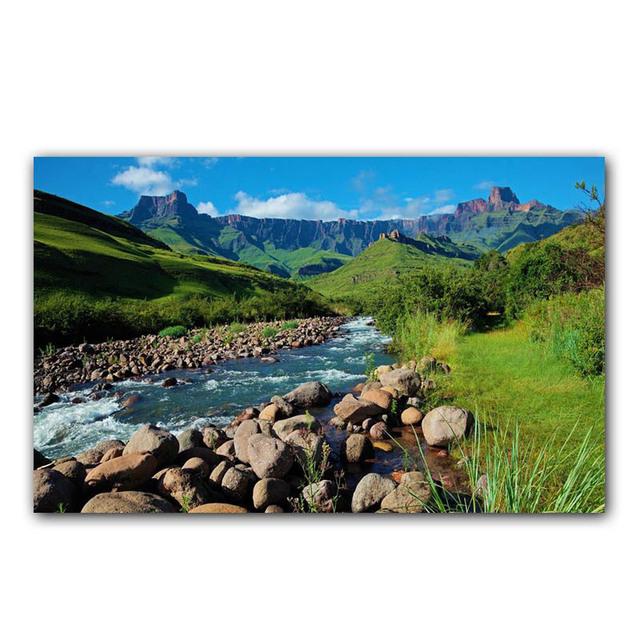 Пейзаж Зеленая гора Холст Картина Природные пейзажи Лес Солнечный свет Плакаты с принтом Настенная картина Гостиная Домашний декор