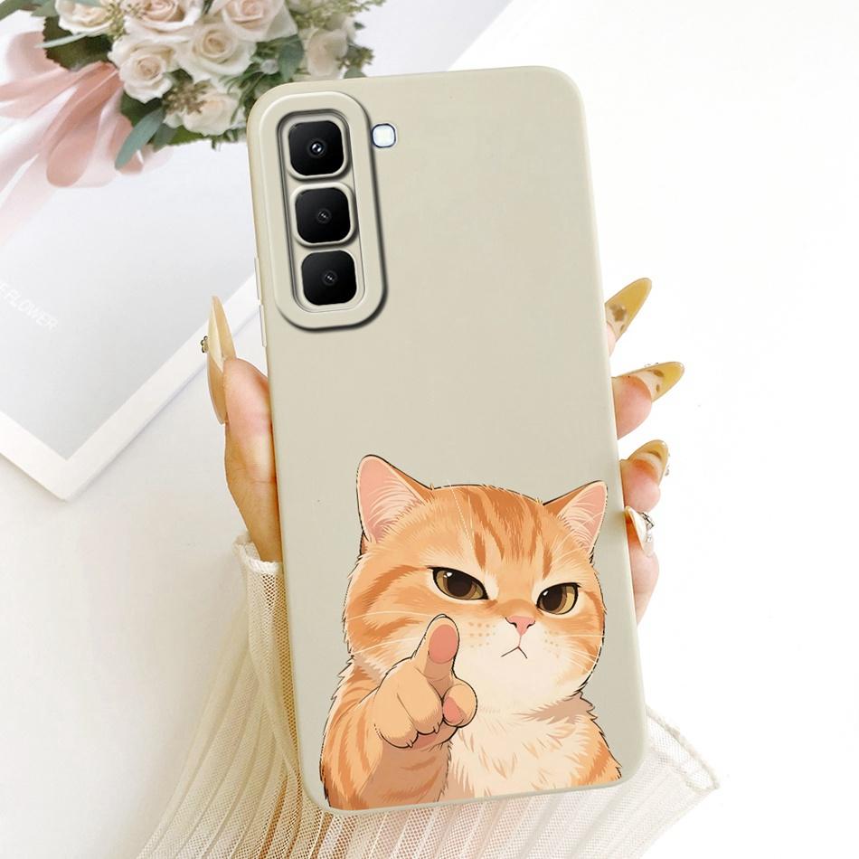 For Infinix Hot 70 X6895 Cute Cat Flower Cartoon Phone Case For Infinix Hot70 Soft Silicone Covers Bumpers