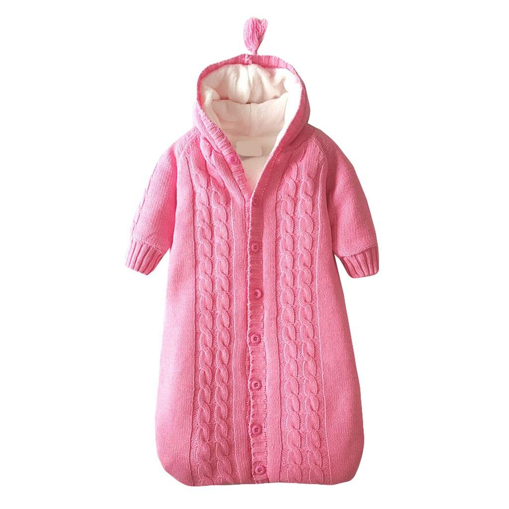 Infant Baby Boys Girls Knitting Sleeping Bag Swaddle Sleep Swaddle Muslin Wrap