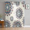 Mandala Bohemian Tulle Sheer Window Curtains for Living Room Kitchen Children Bedroom Voile Hanging Curtain