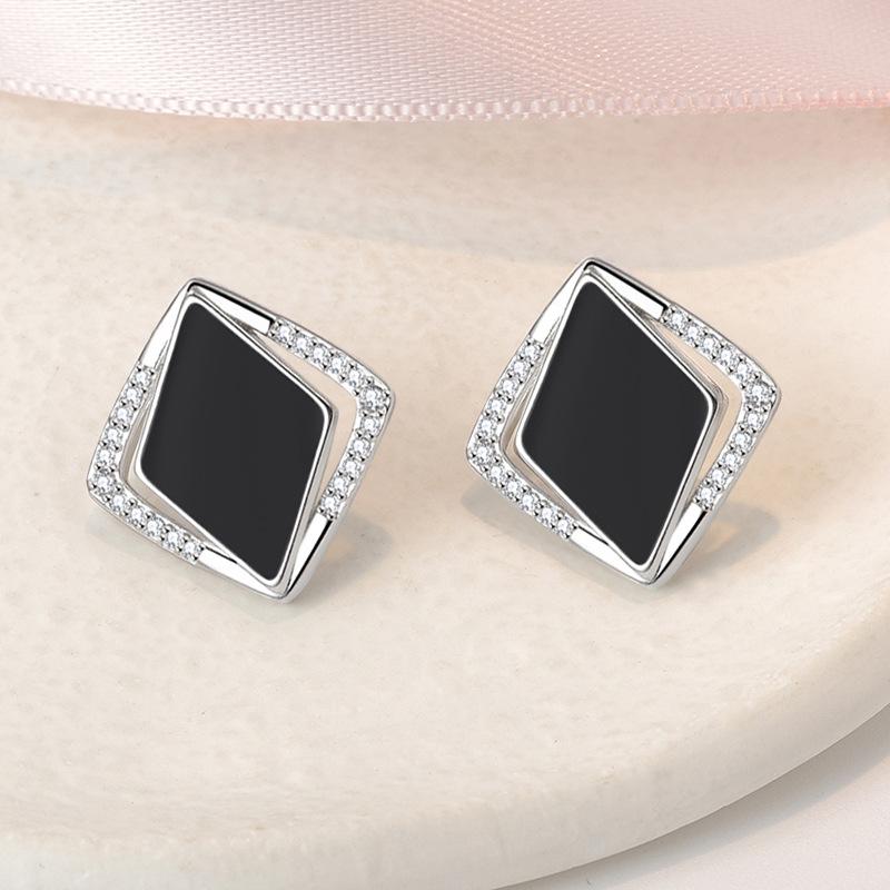 Fine Jewelry 925 Sterling Silver Earrings Inlaid With Zircon Crystal Flower Earrings Charm Jewelry For Women Gift EngagementGood product