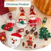 Elk Cartoon Santa Claus Keychain Christmas Tree Christmas Plush Keyring  Birthday Gift