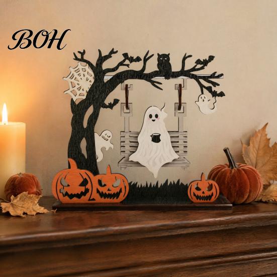 Halloween Table Decorations Funny Desktop Swing Decor, Spooky Home Decor for Living Room Entryway Holiday Displays Tabletop, Gothic Fall Themed