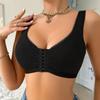 Plus Size Front Closure Wireless Sports Bra with Thin Cups