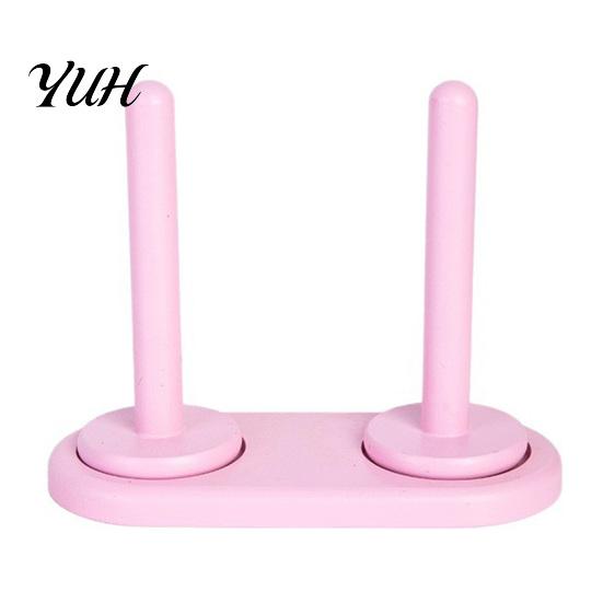 Rotating Yarn Spindle for Crochet Wooden Holder, Bamboo Stand with Smooth Knitting Gift Crafters Spinning Base, Single-axis/Double-axis Portable