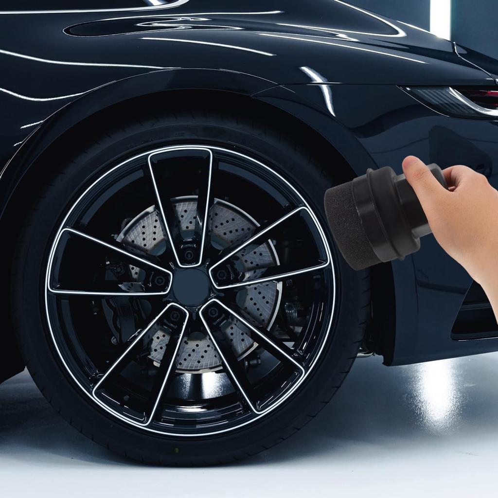 GLEAVI Щетка для блеска шин с аппликатором Ручной дизайн Аппликатор для средства для блеска шин Аппликатор для воска для шин Губка Губка высокой плотности, Пад,