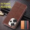 Роскошный магнитный адсорбционный кожаный чехол для Xiaomi POCOPHONE POCO F6 Flip Cover Protective Case Capa Fundas Coque