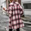 Женская модная клетчатая свободная повседневная осенняя и зимняя куртка с длинными рукавами