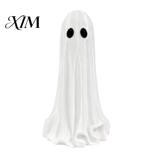 Indoor Outdoor Party Decor Light Up Ghost Halloween Lamp, 3D Printed LED Figurine, Spooky Tabletop Ornament Glowing Decoration for Mantel, Shelf,
