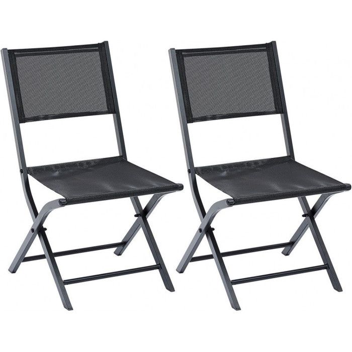 Set of 2 Modulo Chairs with Black Aluminum Structure Wilsa Garden
