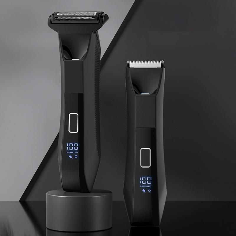 2 In 1 Electric Body Hair Trimmer Full Body Waterproof Haircut Shaving Razor for Men and Women Private Pubic Hair Leg Hair Sciss