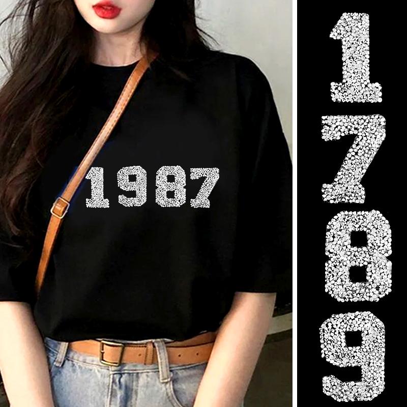 10 шт./компл. модные нашивки со стразами 0-9 цифры одежда значки наклейка аппликация