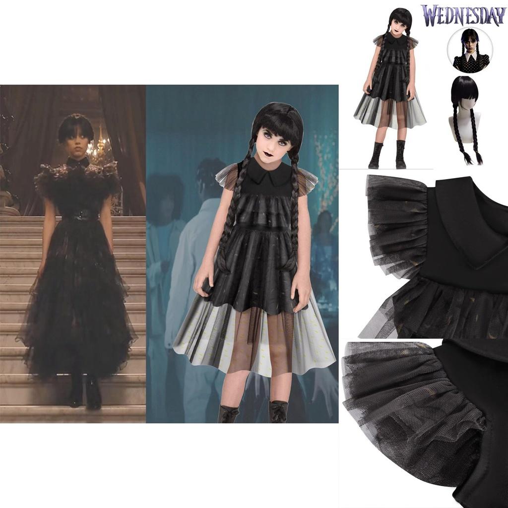 Среда Аддамс Семейка Аддамс Косплей Черное Платье Танцевальная Форма Вечеринка