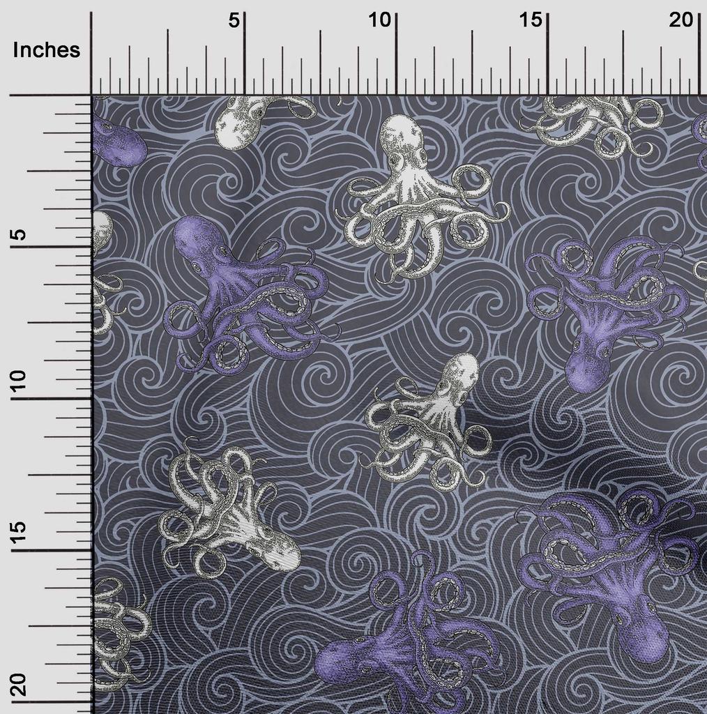 oneOone Ткань Cotton Flex Dark Teal Green, морская тема, проекты для декора, напечатанная по ярдам, 40 дюймов