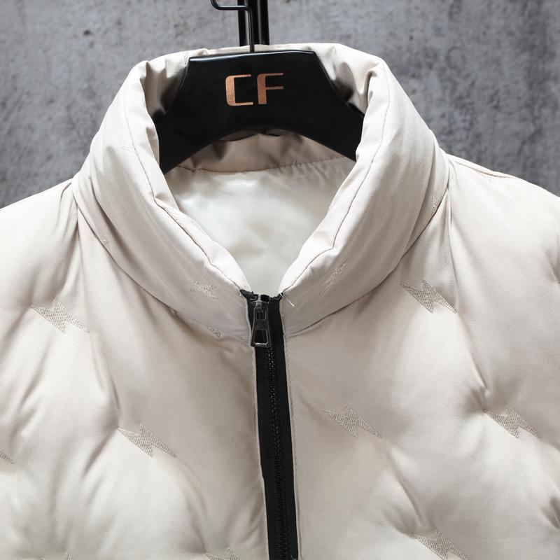 Мужские зимние куртки без рукавов с капюшоном, новая мода, осенний жилет на молнии, холодный жилет в корейском стиле, мужская верхняя одежда с вышивкой