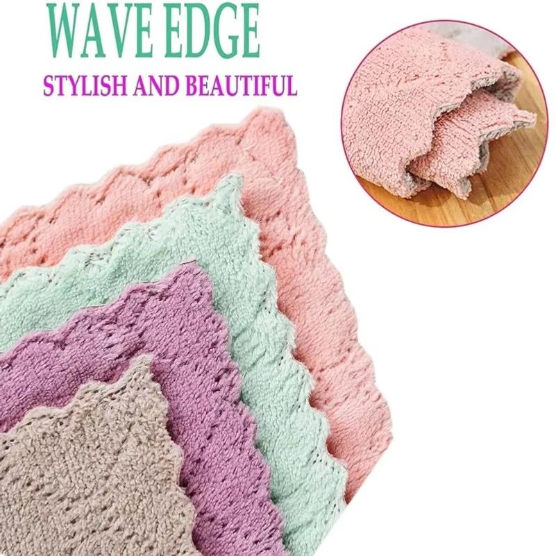 10/20pcs Dishwashing Cloth Kitchen Cleaning Wipes Household Multipurpose Absorbent Nonstick Oil Fiber Cleaning Cloth