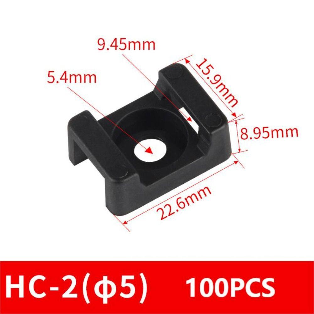 100PCS HC-4 Plastic Wire Mounts Seat Data Line Winder Cable Tie Fixed Seat