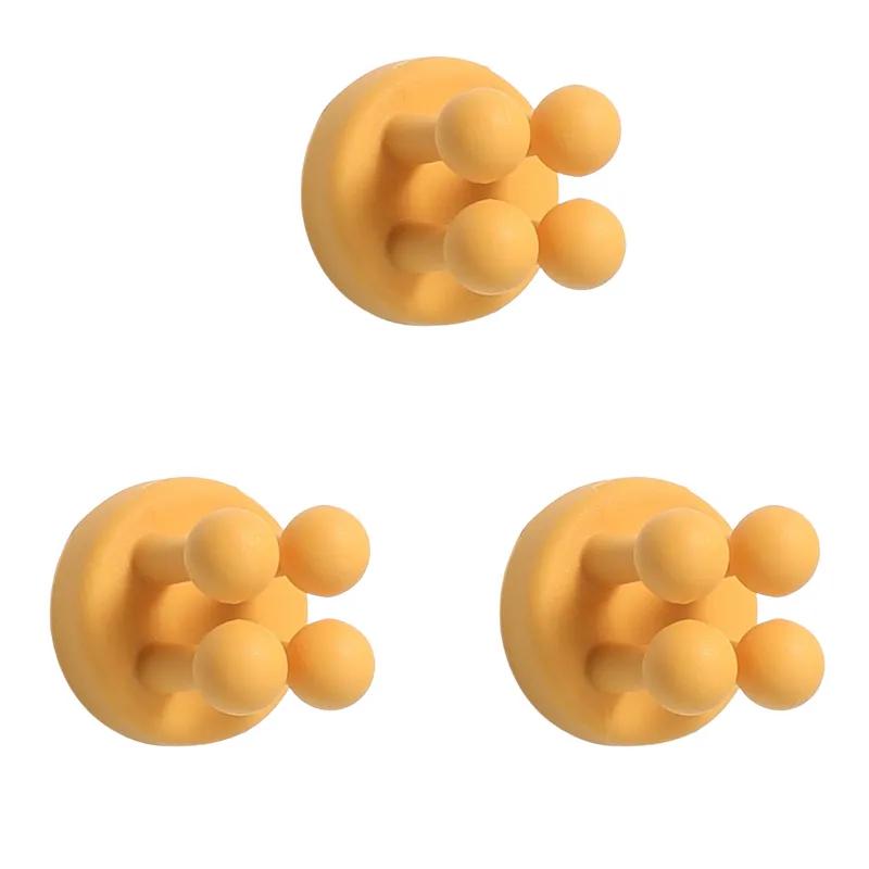 3 шт., силиконовые держатели для зубных щеток, водостойкий самоклеящийся настенный одинарный крючок для подвешивания ключа, держатель вилки