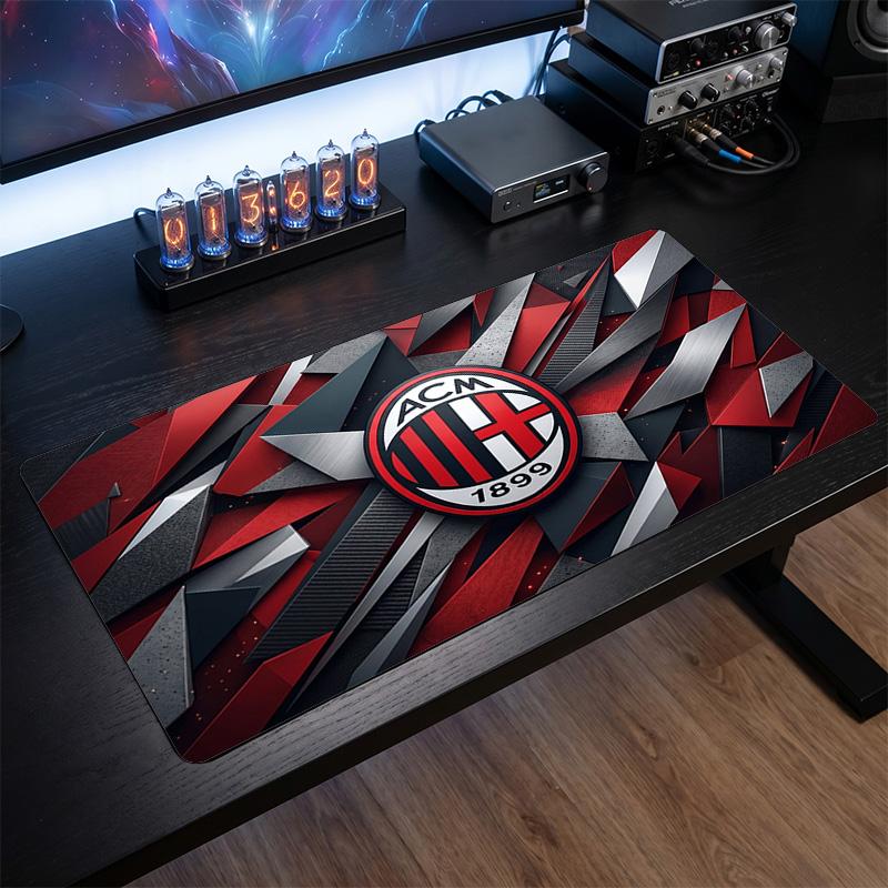 Большой коврик для мыши с принтом AC Milan, нескользящий мягкий резиновый игровой коврик для стола, декор для офисного ноутбука компьютера