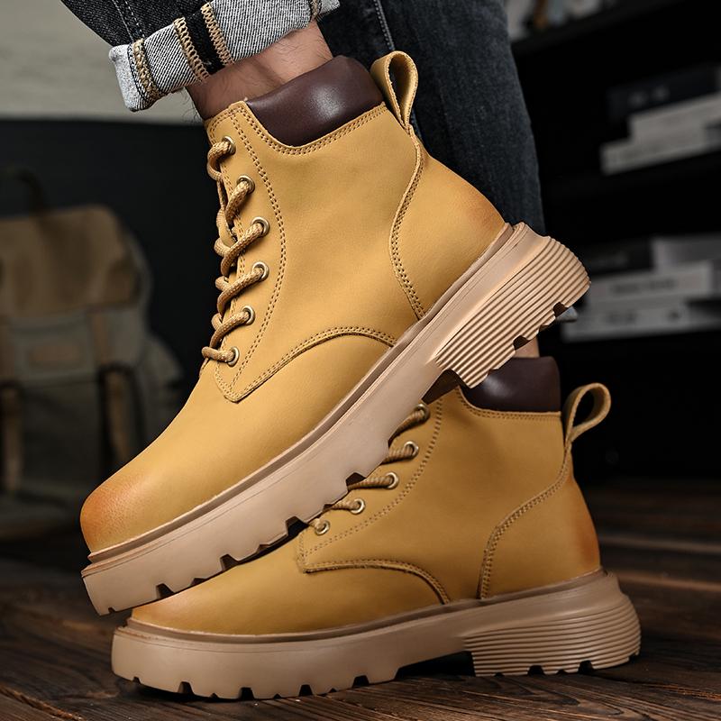Fashion Men Designer Anti-Slip Basic Boots High Top Casual Sneakers Outdoor Thick Sole Mens Walking Boots Style All-match Men's Boots