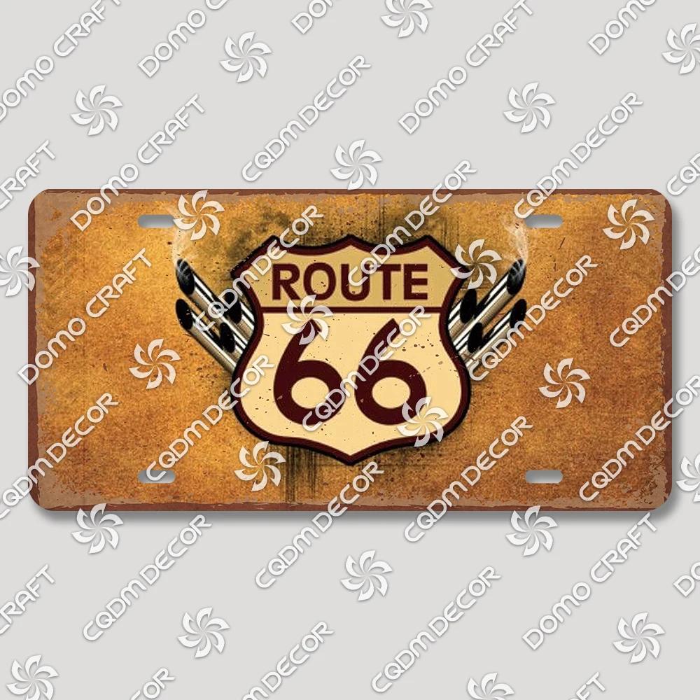 Винтажная металлическая табличка US Route, Декор для стены, Ретро плакат с автомобилем, Табличка для гаража, мотеля, бара, клуба, автозаправки, Идеальный домашний декор