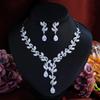 Wedding Bridal Necklace Earrings Jewelry Set Inlaid Zircon Light Luxury Dress Wedding Set Chain