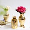 Европейская золотая керамическая ваза для цветов, декоративная ваза для офиса, настольная, контейнер для цветочной композиции, поделки, украшение для дома