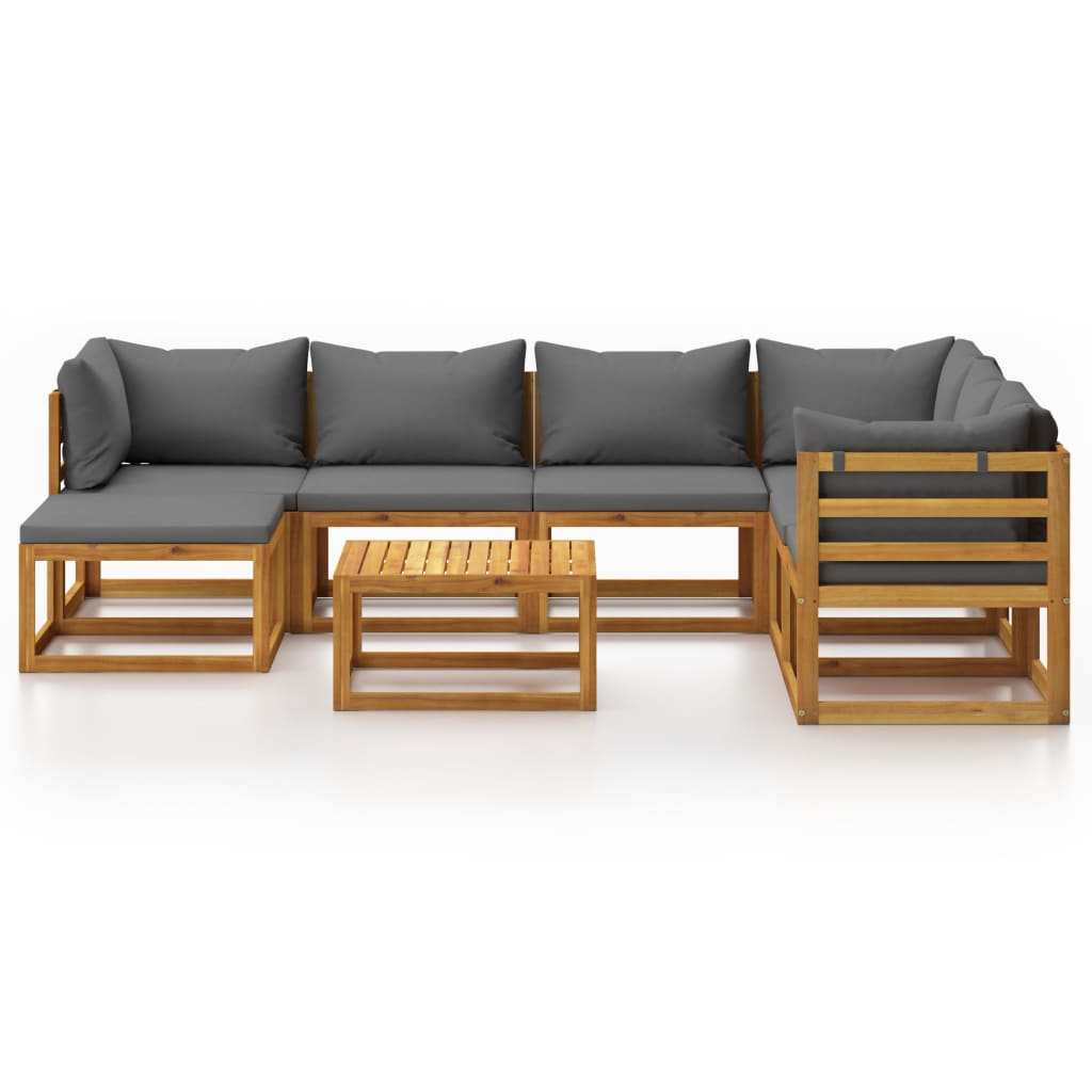 8 piece Garden Lounge Set with Cushions Solid Acacia Wood