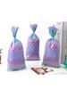 50PCS Mermaid Party Favors Bags Mermaid Party Goodie Candy Bags Wide Bottom Mermaid Cellophane with Twist Ties for Mermaid Birthday Girls Party Decor
