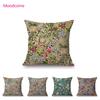 Beautiful Classic Floral Pattern Golden Lily Blue Pink Green Plant Leaf William Morris Art Sofa Pillow Case Linen Cushion Cover