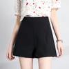 Women's Wide-Leg High-Waist A-Line Shorts - Spring/Summer, Loose Fit, Black/White, All-Match Style