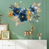 Креативные синие цветочные наклейки на стену самоклеящиеся отклеивающиеся и приклеивающиеся декор для гостиной спальни прихожей домашнее украшение интерьера