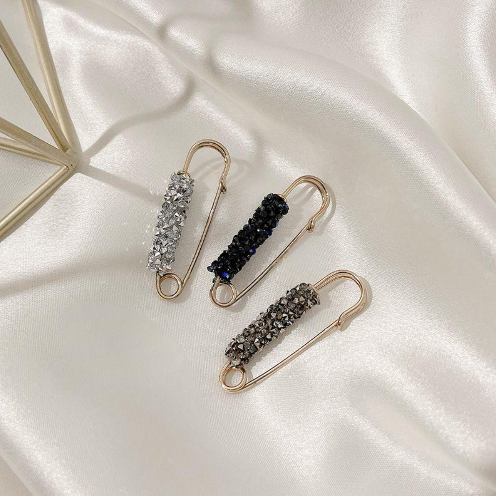Full Rhinestone For Girls Women Brooch Tightening Waistband Pin Sweater Pants Pin Korean Buckle Pin