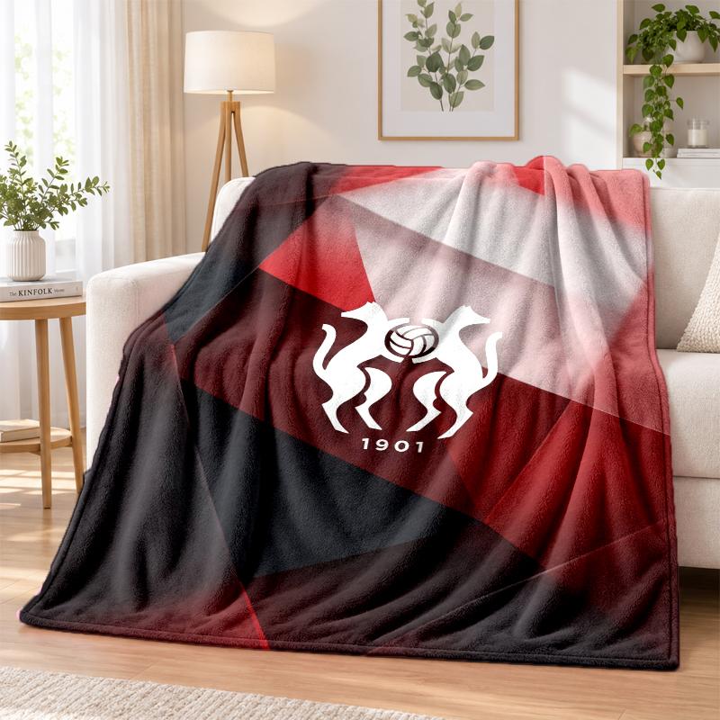 Stade Rennais FC Printed Flannel Blanket Warm Comfort Bed Throw For Indoor Home Decoration