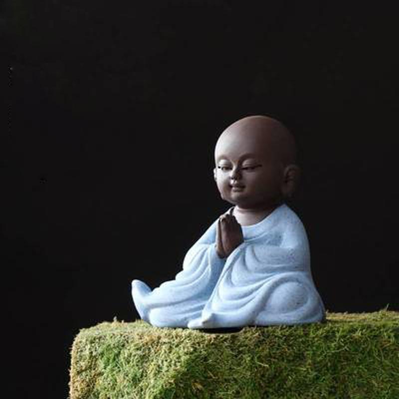 Креативные статуэтки Будды из фиолетовой глины Zen, Керамическое украшение в виде маленького монаха, Чайный питомец Кунг-фу Пуэр, Чайная посуда, Офис, Настольные поделки