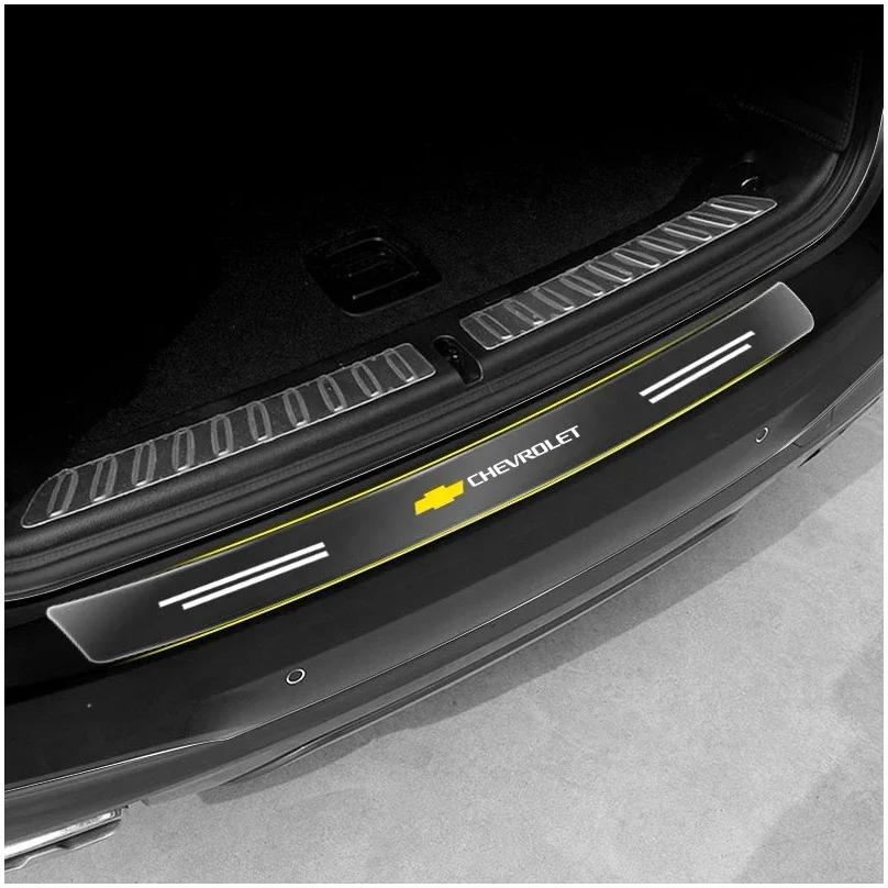 Car Rear Trunk Stickers Plate Protector Transparent Decorative Auto Accessories For Chevrolet Silverado Impala Malibu Camaro