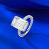 Simulation Emerald Cut 9 * 14Mm Rectangular Ring Ring